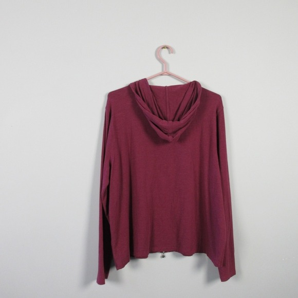 Coolibar Seaside Hoodie Women XL Purple Cotton Viscose Zip Up UV Protection 328 - Picture 2 of 11